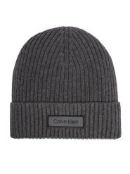 Calvin Klein Czapka LV04D8053G Szary. Szare czapki damskie Calvin Klein, na zimę, bez wzorów, z bawełny. Za 169.99 zł.