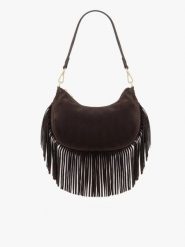 Brązowa torebka boho z frędzlami. Brązowe torebki klasyczne damskie Brawo sp. z o.o., ze skóry, bez dodatków. Za 249.99 zł.