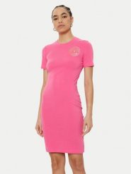 Versace Jeans Couture Sukienka codzienna 78HAOT00 Różowy Slim Fit. Czerwone sukienki damskie Versace Jeans Couture, bez wzorów, z bawełny, bez ramiączek. Za 349.99 zł.