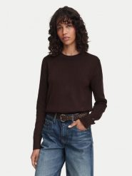 Tommy Hilfiger Sweter WW0WW52298 Brązowy ciemny Regular Fit. Brązowe swetry klasyczne damskie Tommy Hilfiger, xs, z bawełny, bez kołnierzyka. Za 529.99 zł.