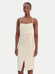 Guess Sukienka koktajlowa W6RK0G KC9O0 Beżowy Regular Fit. Brązowe sukienki damskie Guess, z aplikacjami, z syntetyku, wizytowe, bez ramiączek. Za 669.99 zł.