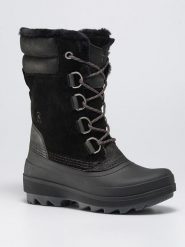 Kamik Skórzane kozaki zimowe "Lauren" w kolorze czarnym rozmiar: 37. Czarne kozaki damskie Kamik, na zimę, z polaru, z okrągłym noskiem, bez obcasa, bez zapięcia. Za 478.62 zł.