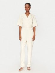 Marella Kombinezon Banana 2513241011 Biały Slim Fit. Białe sukienki damskie Marella, bez wzorów, z wiskozy, bez ramiączek. Za 1,029.00 zł.