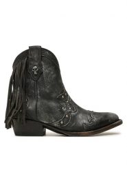 NEW ROCK Kowbojki M-WSTM003-S1 Czarny. Czarne botki damskie NEW ROCK, ze skóry, rockowe, bez obcasa, na płaskiej podeszwie, bez zapięcia. Za 1,179.00 zł.