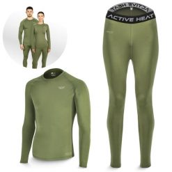 Bielizna termiczna unisex 4FIZJO zielony komplet - koszulka + spodnie. Zielona spodnie sportowe damskie 4FIZJO, na zimę, bez wzorów, narciarskie. Za 99.99 zł.