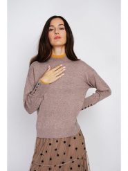 ASSUILI Sweter w kolorze brązowym rozmiar: 34. Brązowe swetry klasyczne damskie Assuili, z kaszmiru, bez kołnierzyka. Za 122.96 zł.