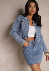Niebieska Spódnica Jeansowa z Bawełny High Waist Ozdobiona Przetarciami Arionis. Niebieskie spódnice damskie Renee, na co dzień, l, bez wzorów, z bawełny, młodzieżowe, mini. Za 69.99 zł.
