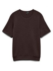 Vero Moda Koszulka w kolorze brązowym rozmiar: XS. Brązowe bluzki damskie Vero Moda, xs, bez wzorów, bez kołnierzyka, bez ramiączek. Za 78.95 zł.