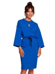 Be Wear Sukienka w kolorze niebieskim rozmiar: M. Niebieskie sukienki damskie Be Wear, bez wzorów, bez ramiączek. Za 154.43 zł.