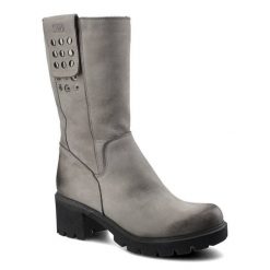 Szare Kozaki Simen Damskie Ocieplane Buty Zimowe. Szare kozaki damskie Simen, na zimę, z nubiku, bez obcasa, na obcasie, bez zapięcia. Za 359.00 zł.