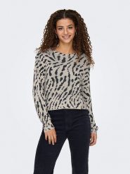 ONLY Sweter w kolorze szarobrązowym rozmiar: XS. Brązowe swetry klasyczne damskie Only, xs, bez kołnierzyka. Za 65.85 zł.