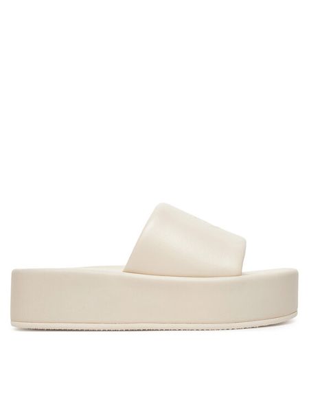 Eva Minge Klapki CROCUS-V1925-08 Écru. Klapki damskie Eva Minge, bez wzorów, ze skóry, bez obcasa, bez zapięcia. Za 299.99 zł.