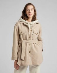 LEE WOOL OVERSHIRT WORKWEAR DAMSKI PŁASZCZ WHITE L45HTBTW 112144045. Białe płaszcze damskie Lee, l, bez wzorów, bez kaptura. Za 339.99 zł.