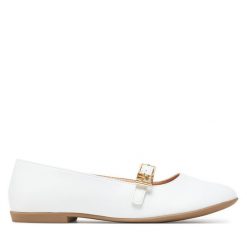Baleriny Tommy Hilfiger. Białe baleriny dziewczęce Tommy Hilfiger, bez wzorów, bez obcasa, bez zapięcia. Za 219.99 zł.