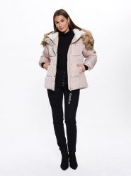 Bébé Kurtka zimowa w kolorze beżowym rozmiar: XL. Brązowe kurtki damskie bebe, na zimę, xl, bez wzorów, z puchu, bez kaptura. Za 152.99 zł.