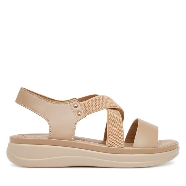 Sandały Clara Barson. Brązowe sandały damskie Clara Barson, bez wzorów, bez obcasa, na płaskiej podeszwie, bez zapięcia. Za 99.99 zł.