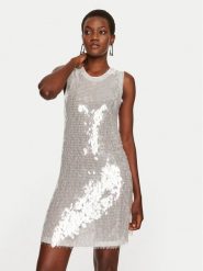 NORMA KAMALI Sukienka wieczorowa ST2243TQE77965 Srebrny Slim Fit. Szare sukienki damskie Norma Kamali, bez wzorów, z syntetyku, wizytowe, bez ramiączek. Za 1,169.00 zł.
