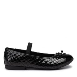 Baleriny Geox. Czarne baleriny dziewczęce Geox, bez wzorów, bez obcasa, bez zapięcia. Za 319.99 zł.