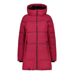 Damska kurtka z kapturem CMP. Czerwone kurtki damskie CMP, bez wzorów, z puchu, z kapturem. W wyprzedaży za 848.00 zł.
