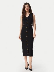 MICHAEL Michael Kors Sukienka dzianinowa MT683J25ZV Czarny Slim Fit. Czarne sukienki damskie MICHAEL Michael Kors, bez wzorów, z dzianiny, bez ramiączek. Za 1,239.00 zł.