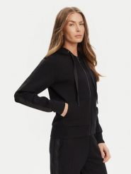 Guess Bluza W5YQ05 KBYE2 Czarny Regular Fit. Czarne bluzy damskie Guess, l, z aplikacjami, z syntetyku, bez kaptura. Za 239.99 zł.