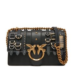 Torebka PINKO. Czarne torebki wieczorowe damskie Pinko, bez wzorów, bez dodatków. Za 889.99 zł.