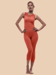Anaissa Legginsy sportowe "Namasté" w kolorze pomarańczowym rozmiar: S/M. Pomarańczowe legginsy damskie Anaissa, m, bez wzorów, z podwyższonym stanem, outdoorowe. Za 166.10 zł.