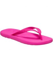 Japonki damskie Crocs Flip. Czerwone klapki damskie Crocs, z aplikacjami, z jeansu, bez obcasa, bez zapięcia. Za 119.99 zł.