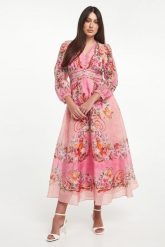 Sukienka maxi z organzy HALE BOB. Sukienki damskie Hale bob, bez wzorów, bez ramiączek. Za 3,479.00 zł.