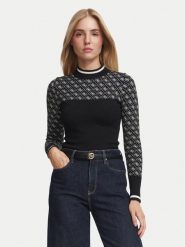 Guess Sweter W5BR24 Z3JD2 Czarny Slim Fit. Czarne swetry klasyczne damskie Guess, xl, z syntetyku, bez kołnierzyka. Za 434.99 zł.