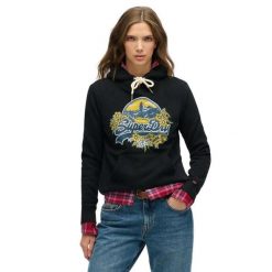 Bluza damska z kapturem Superdry Floral. Czarne bluzy damskie Superdry, bez wzorów, z kapturem. Za 342.70 zł.