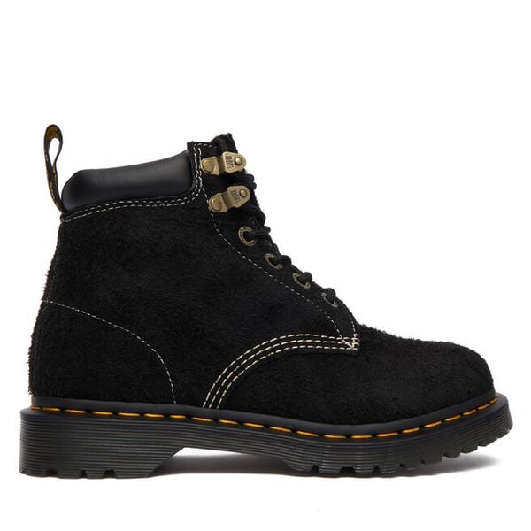 Trzewiki Dr. Martens. Czarne botki damskie Dr Martens, bez obcasa, na płaskiej podeszwie, bez zapięcia. Za 949.99 zł.