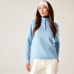 Bluza damska z suwakiem 1/4 Glamourize III Dare 2b. Niebieskie bluzy damskie Dare 2b, na zimę, bez wzorów, z dzianiny, bez kaptura. W wyprzedaży za 257.00 zł.