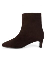 Loft37 Skórzane botki w kolorze brązowym rozmiar: 39. Brązowe botki damskie loft37, eleganckie, z okrągłym noskiem, bez obcasa, na szpilce, bez zapięcia. Za 521.99 zł.