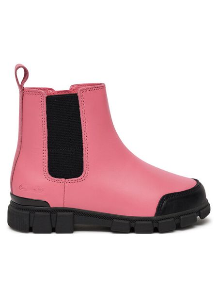 Clarks Kozaki Evyn Chelsea K. 26179042 Różowy. Czerwone kozaki dziewczęce Clarks, bez wzorów, ze skóry, bez obcasa, bez zapięcia. Za 219.99 zł.