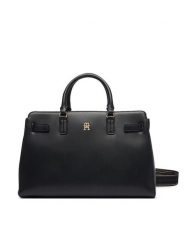 Tommy Hilfiger Torebka Th Joy Satchel AW0AW19067 Czarny. Czarne torebki klasyczne damskie Tommy Hilfiger, ze skóry, bez dodatków. Za 649.99 zł.