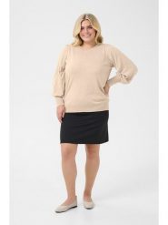 KAFFE curve Sweter w kolorze kremowym rozmiar: L. Brązowe swetry klasyczne damskie KAFFE curve, l, bez kołnierzyka. Za 152.99 zł.