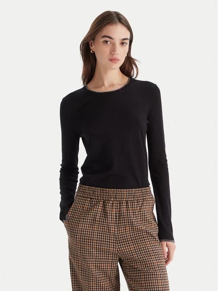 Liu Jo Sweter MF5226 MS49I Czarny Regular Fit. Czarne swetry klasyczne damskie Liu Jo, xl, z syntetyku, bez kołnierzyka. Za 399.99 zł.