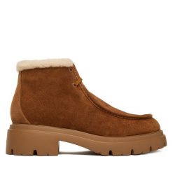 Botki Stuart Weitzman. Brązowe botki damskie Stuart Weitzman, bez obcasa, na płaskiej podeszwie, bez zapięcia. Za 2,439.00 zł.