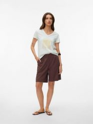 Vero Moda Koszulka w kolorze białym rozmiar: XL. Białe bluzki damskie Vero Moda, xl, bez wzorów, z bawełny, bez kołnierzyka, bez ramiączek. Za 55.95 zł.