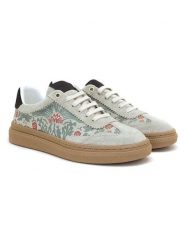 Goby Skórzane sneakersy w kolorze szaro-zielonym rozmiar: 38. Szare obuwie sportowe damskie Goby, bez zapięcia. Za 228.92 zł.