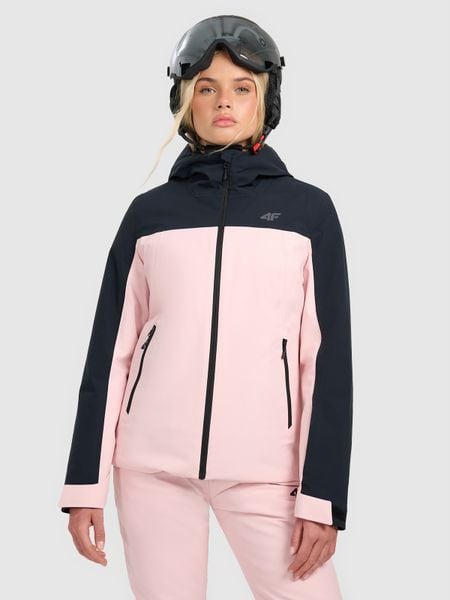 4F Kurtka narciarska membrana 5000 damska - różowa XL. Czerwone kurtki sportowe damskie 4F, na zimę, xl, bez wzorów, z materiału, bez kaptura. Za 399.99 zł.