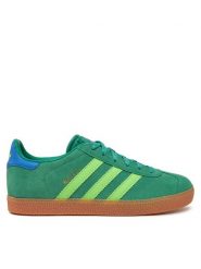 Adidas Sneakersy Gazelle JP7127 Zielony. Zielone buty sportowe dziewczęce Adidas, bez wzorów, ze skóry, bez zapięcia. Za 279.99 zł.