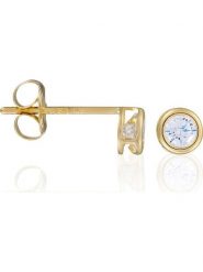 ATELIER DU DIAMANT Złote kolczyki-wkrętki "philtre d'amour" z cyrkoniami rozmiar: onesize. Białe kolczyki damskie ATELIER DU DIAMANT, z cyrkonią, złote. Za 284.82 zł.