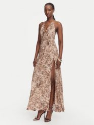 Bardot Sukienka letnia Lizbeth 59939DB1 Beżowy Slim Fit. Brązowe sukienki damskie Bardot, bez wzorów, z wiskozy, bez ramiączek. Za 684.99 zł.