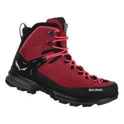 Damskie buty trekkingowe Salewa MTN Trainer 2 Mid GTX. Czerwone obuwie trekkingowe damskie Salewa, z gore-texu, bez zapięcia. Za 1,292.00 zł.