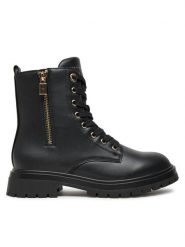 Tommy Hilfiger Trapery Lace-Up Bootie T3A5-33567-1351 S Czarny. Czarne kozaki dziewczęce Tommy Hilfiger, bez wzorów, ze skóry, bez obcasa, bez zapięcia. Za 299.99 zł.