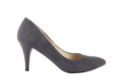 Czółenka Bayla-097 Z6341-205 Szary, Skóra naturalna - 36. Szare czółenka damskie Bayla, bez wzorów, ze skóry, bez obcasa. W wyprzedaży za 89.10 zł.