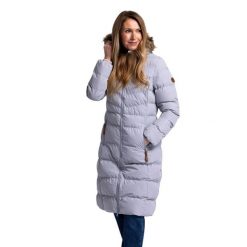 Ocieplana Kurtka Damska Audrey. Niebieskie kurtki damskie Trespass, na zimę, xs, bez wzorów, z futra, z kapturem. Za 299.99 zł.