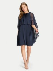 Swing Sukienka koktajlowa 5AJ09800 Granatowy Regular Fit. Niebieskie sukienki damskie Swing, bez wzorów, z syntetyku, wizytowe, bez ramiączek. Za 879.99 zł.